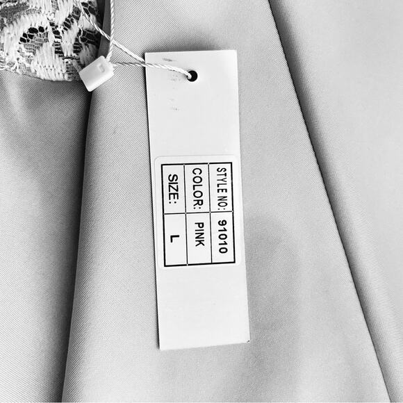 🆕 Catwalk Studia Dress Juniors Size L Peach Pink Lace Babydoll Cutout NWT - Picture 12 of 12